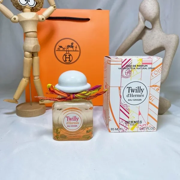 Hermes/Hermes 2021 New Fragrant White Hat Scarf perfume 85ml Twilly - Image 5
