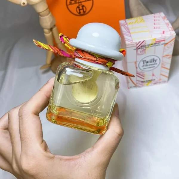 Hermes/Hermes 2021 New Fragrant White Hat Scarf perfume 85ml Twilly - Image 2